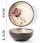 Exquisite Hand-Painted Ceramic Floral Dish Set