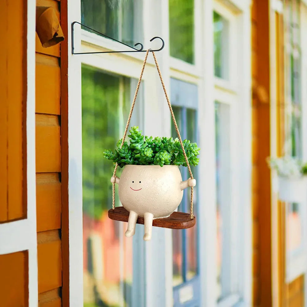 Charming Resin Swing Planter for Home & Garden