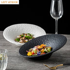 Elegant Oblique Ceramic Dining Bowl