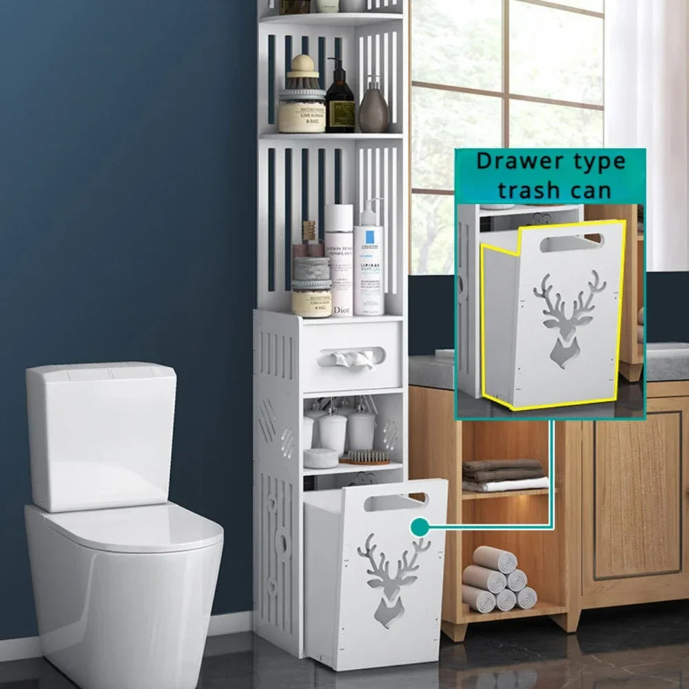 Elegant Bathroom Corner Storage Cabinet - Maximize Space & Style