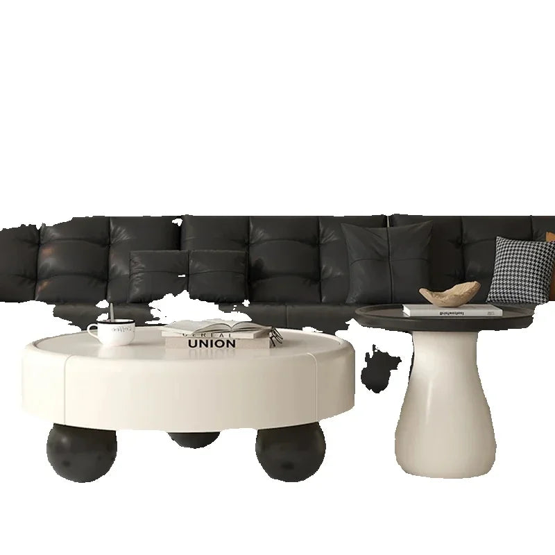 Elegant Cream Coffee Table with Storage Drawers