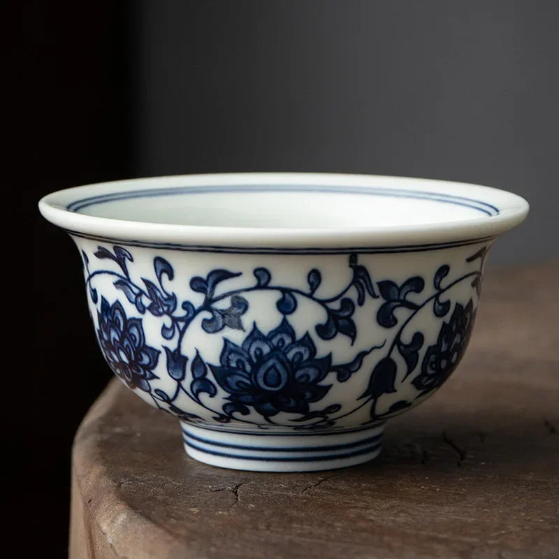 Exquisite Blue and White Porcelain Teacup - Masterpiece Ceramic