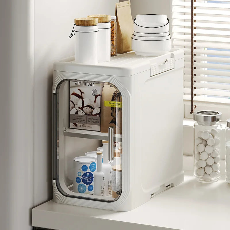 Elegant Narrow Bathroom Storage Cabinet with Wheels