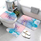 Elegant Marble Bath Mat Set - Luxurious Anti-Slip Comfort
