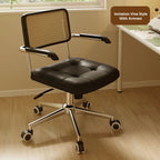 Ergonomic Retro Leather Office Chair with Mesh Back