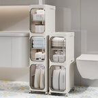 Elegant Narrow Bathroom Storage Cabinet with Wheels