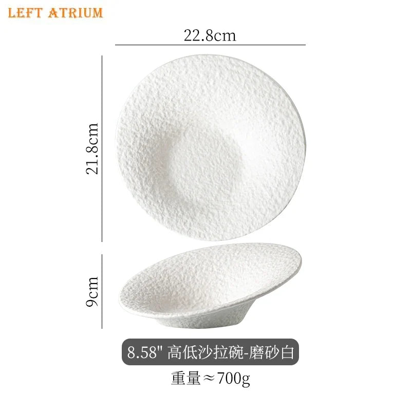 Elegant Oblique Ceramic Dining Bowl