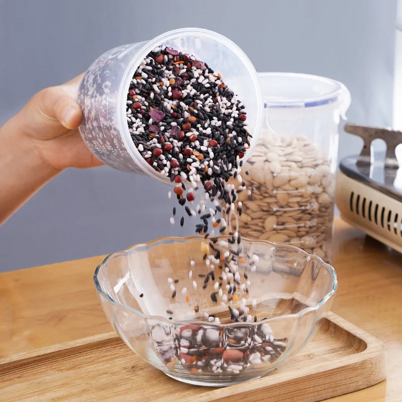 Premium Transparent Kitchen Food Storage Set - Moisture-Proof & Large Capacity
