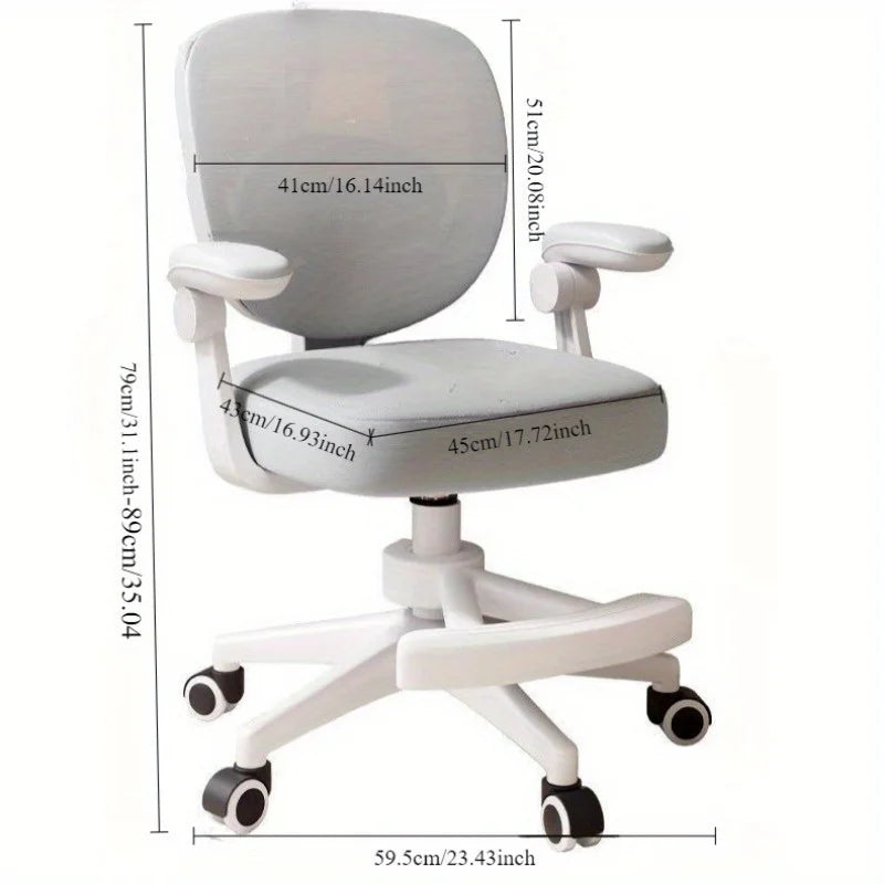 Elegant Ergonomic Swivel Chair with Adjustable Armrests