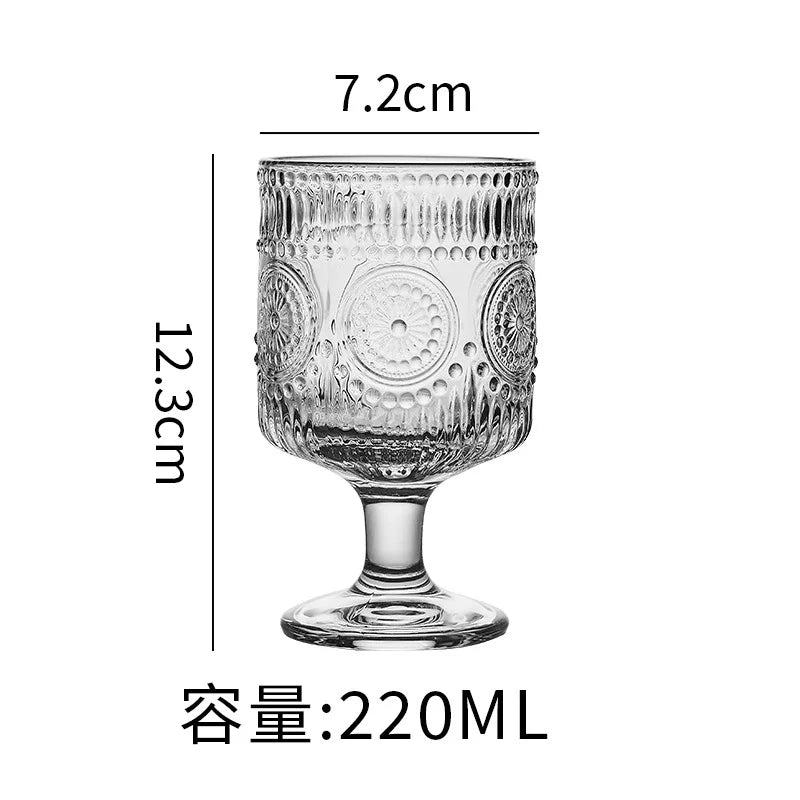 Exquisite Vintage Sunflower Relief Glassware