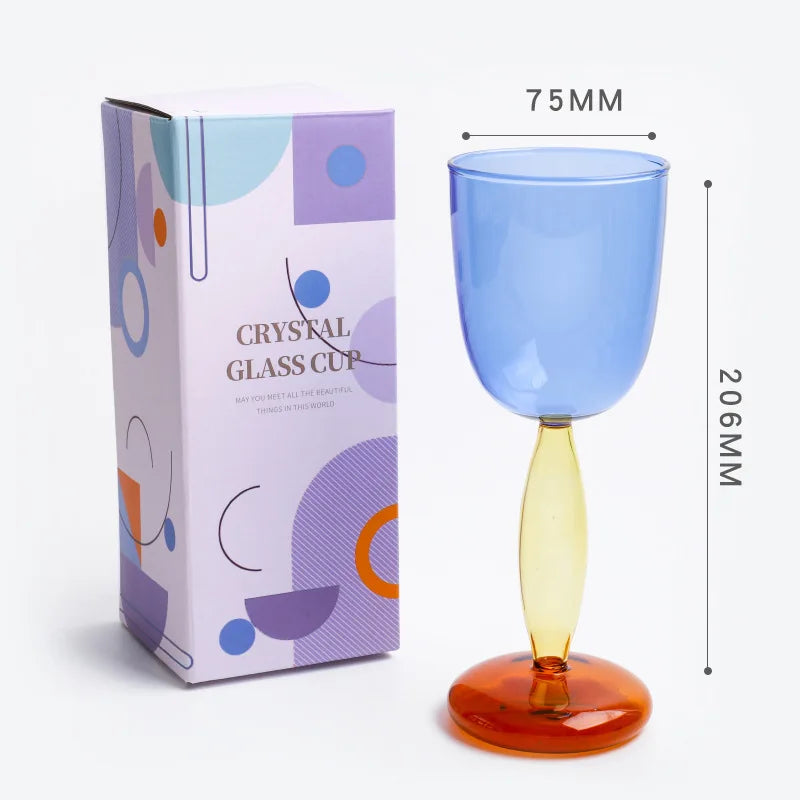 Elegant Contrast Color Glass Goblet - Creative Stemware