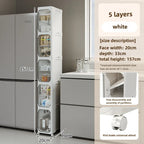 Elegant Narrow Bathroom Storage Cabinet with Wheels