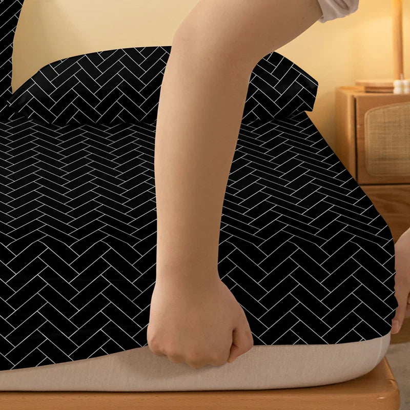 Luxurious Geometric Pattern Frosted Bedsheet