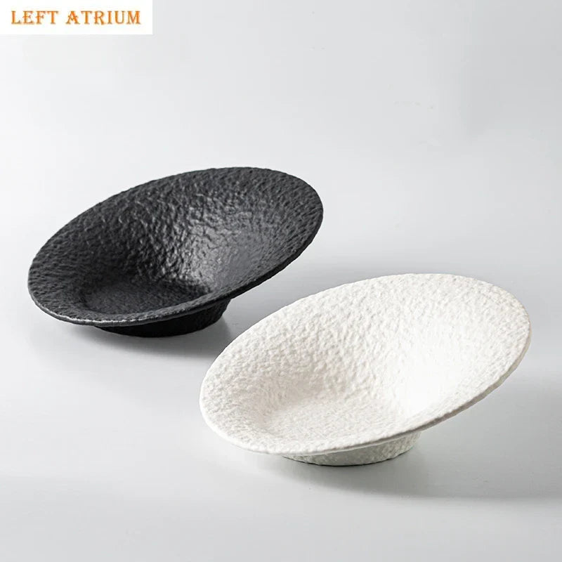 Elegant Oblique Ceramic Dining Bowl
