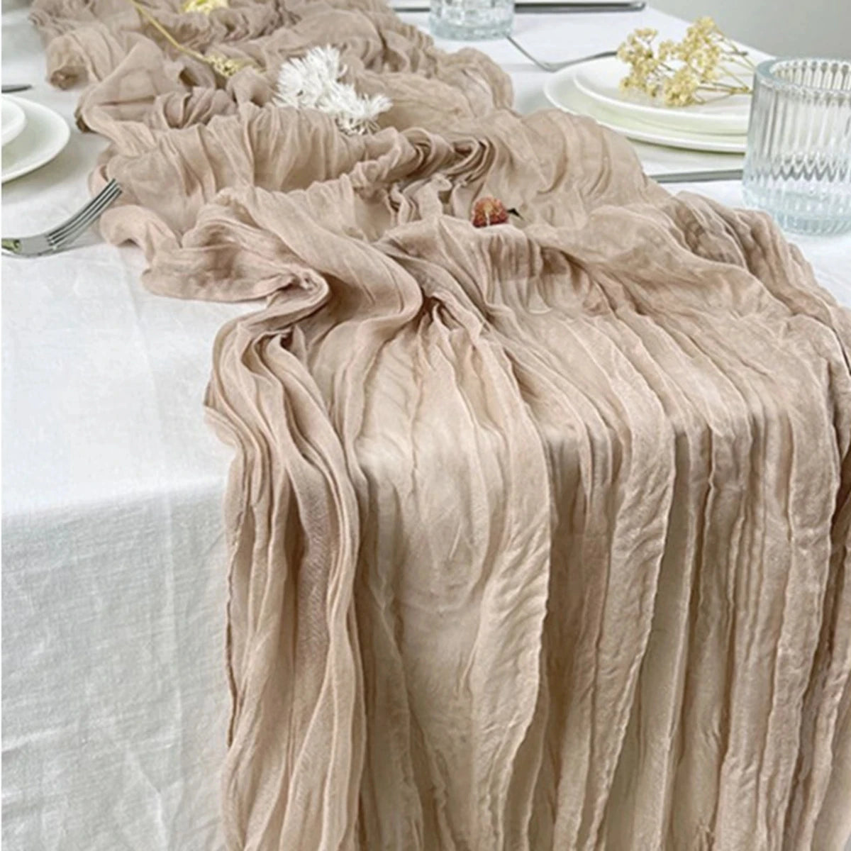 Elegant Sage Table Runner for Vintage Wedding Decor