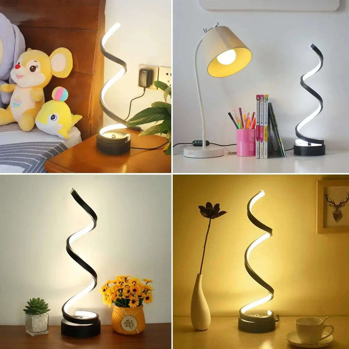 Elegant Spiral LED Table Lamp - Modern Ambiance Enhancer