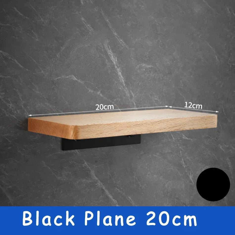 Elegant Wall-Mounted Wooden Bathroom Shelf