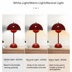 USB Rechargeable Mushroom Table Lamp Three Speed Adjustment Indoor Lighting Fixture Flower Bud Desk Lamps Hoom Decor Night Light