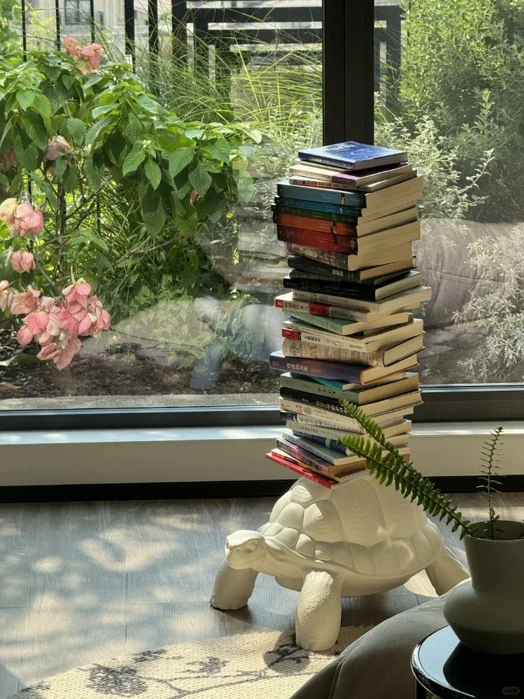 Artistic Turtle Bookshelf - Modern Elegance for Your Living Room