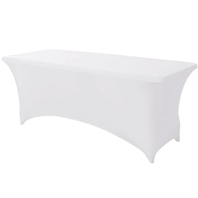 Elegant Black Spandex Table Cover - Wrinkle-Resistant 6ft Fit