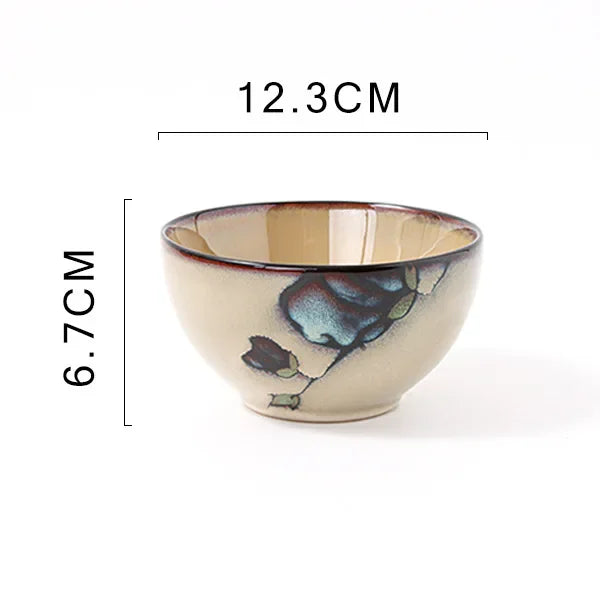 Exquisite Hand-Painted Ceramic Floral Dish Set