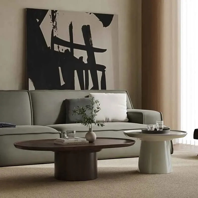 Nordic Elegance: Minimalist Oval Coffee Table