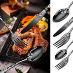 Exquisite 24-Piece Gold Steel Dinnerware Set
