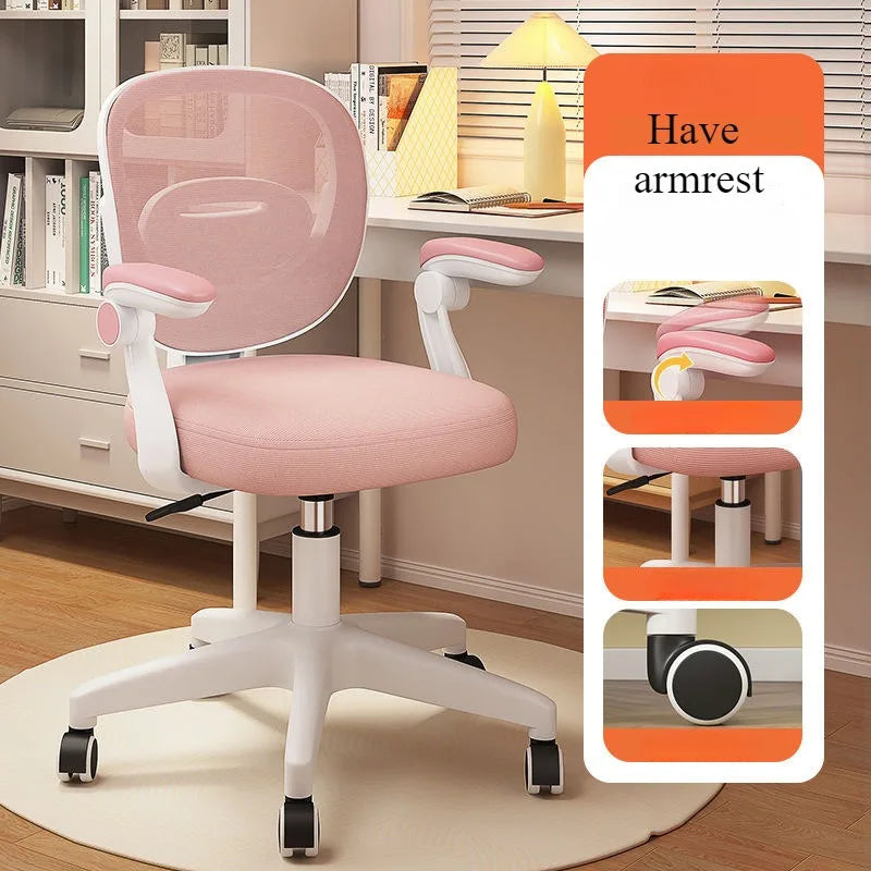 Elegant Ergonomic Swivel Chair with Adjustable Armrests