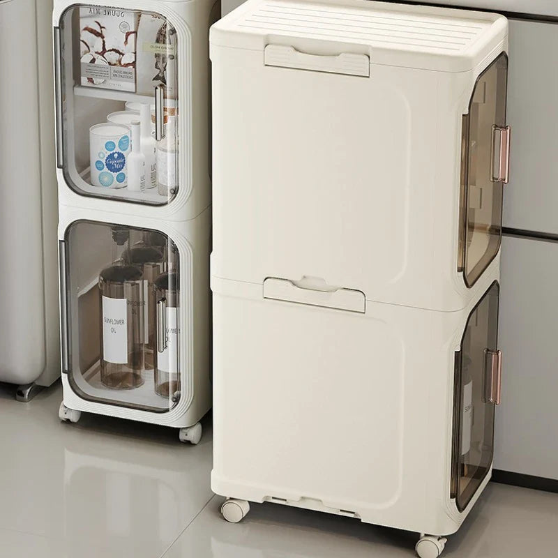 Elegant Narrow Bathroom Storage Cabinet with Wheels