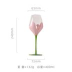 Exquisite Hand-Painted Floral Wine Goblet