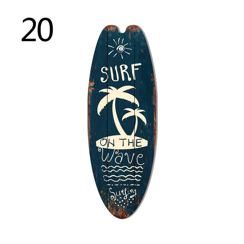 Vintage Surfboard Wooden Wall Sign – Ocean Beach Decor