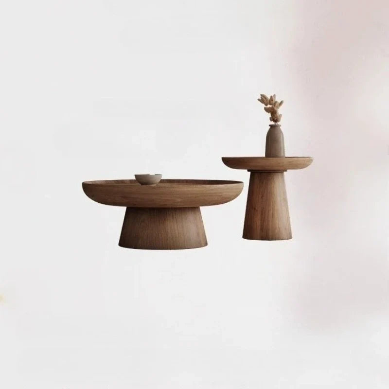 Exquisite Walnut Round Coffee Table for Modern Living Rooms