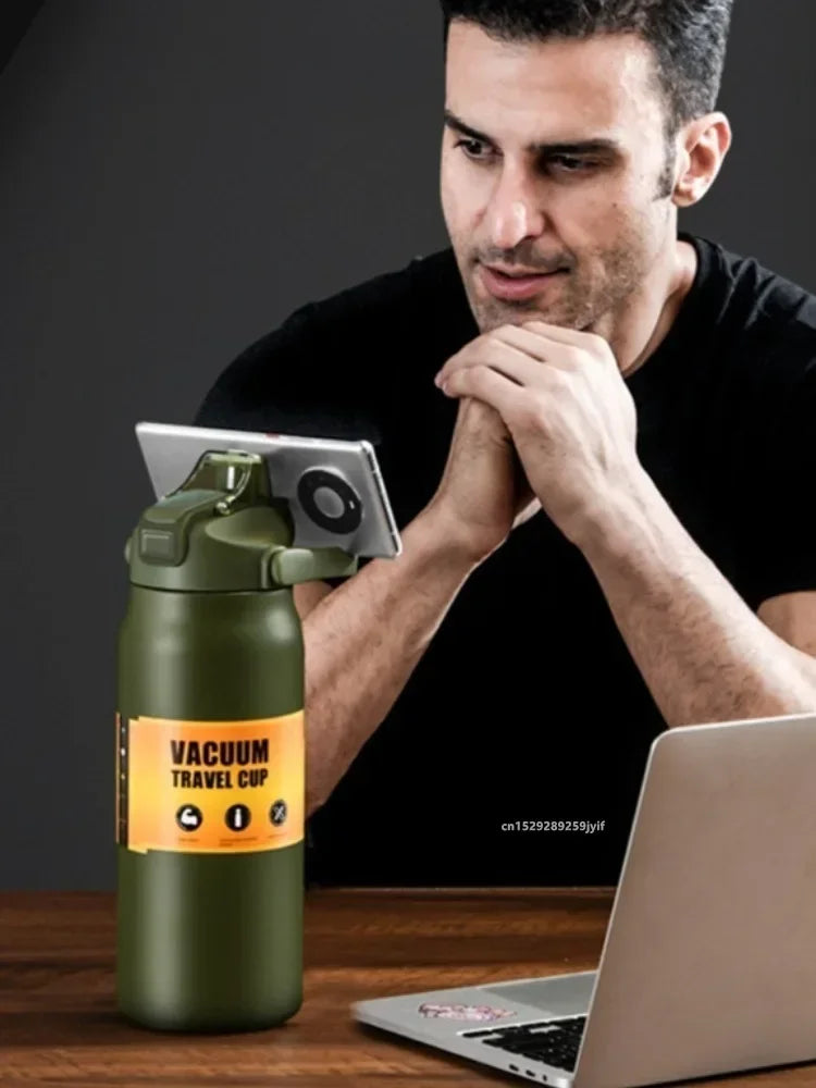 Elegant Stainless Steel Insulated Water Bottle with Straw