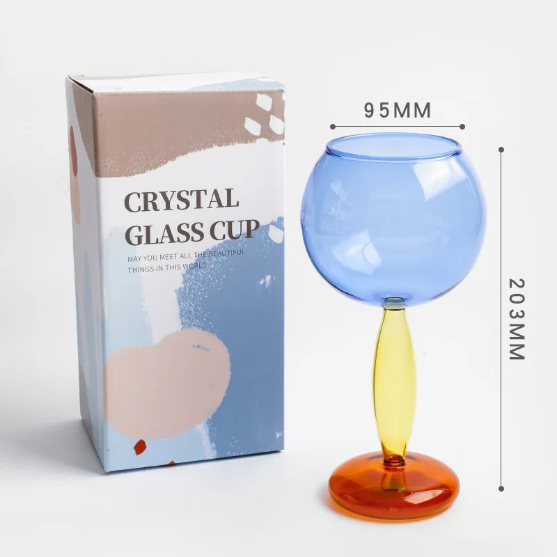 Elegant Contrast Color Glass Goblet - Creative Stemware