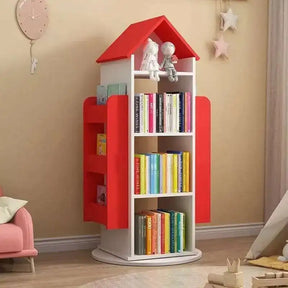 Enchanting 360° Rotating Children's Wooden Bookshelf