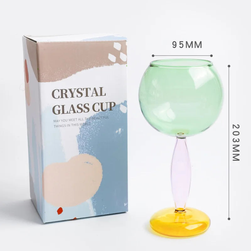 Elegant Contrast Color Glass Goblet - Creative Stemware