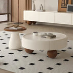 Elegant Cream Coffee Table with Storage Drawers
