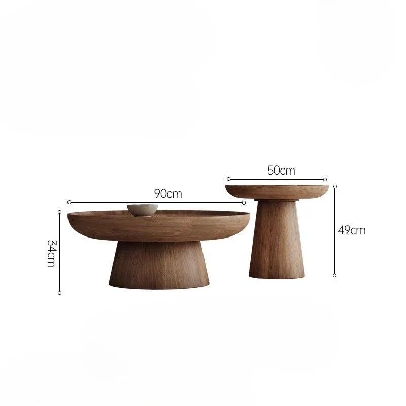 Exquisite Walnut Round Coffee Table for Modern Living Rooms