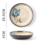 Exquisite Hand-Painted Ceramic Floral Dish Set