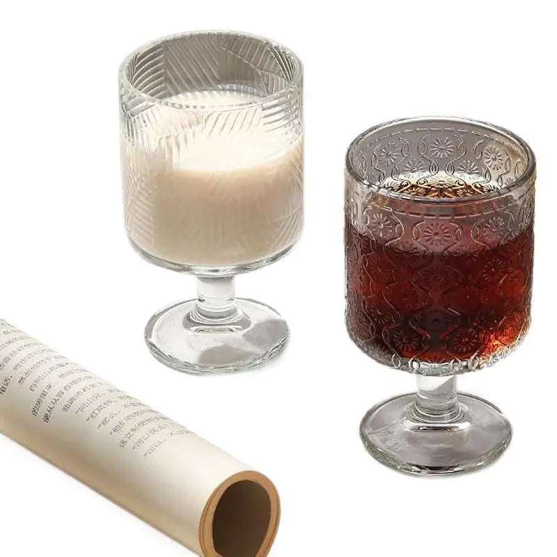 Exquisite Vintage Sunflower Relief Glassware