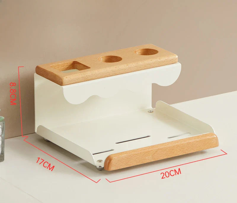 Elegant Walnut Toothbrush Holder & Organizer