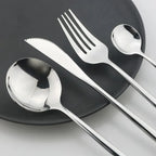 Luxurious Black & Gold Cutlery Set - 24pcs Gift Box