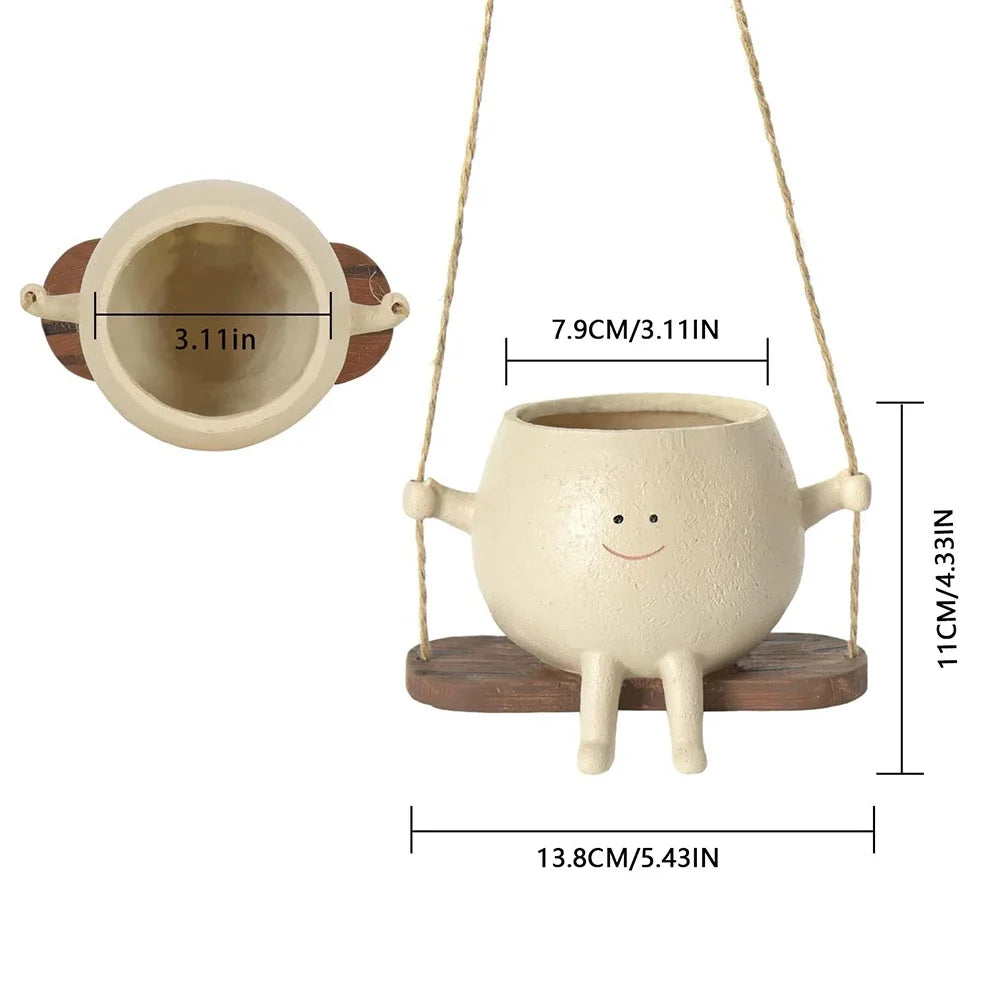 Charming Resin Swing Planter for Home & Garden
