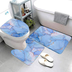 Elegant Marble Bath Mat Set - Luxurious Anti-Slip Comfort