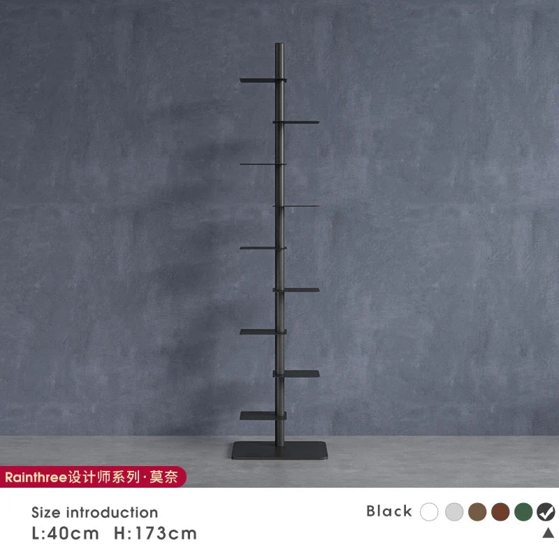 Nordic Minimalist Vertical Metal Bookcase for Children