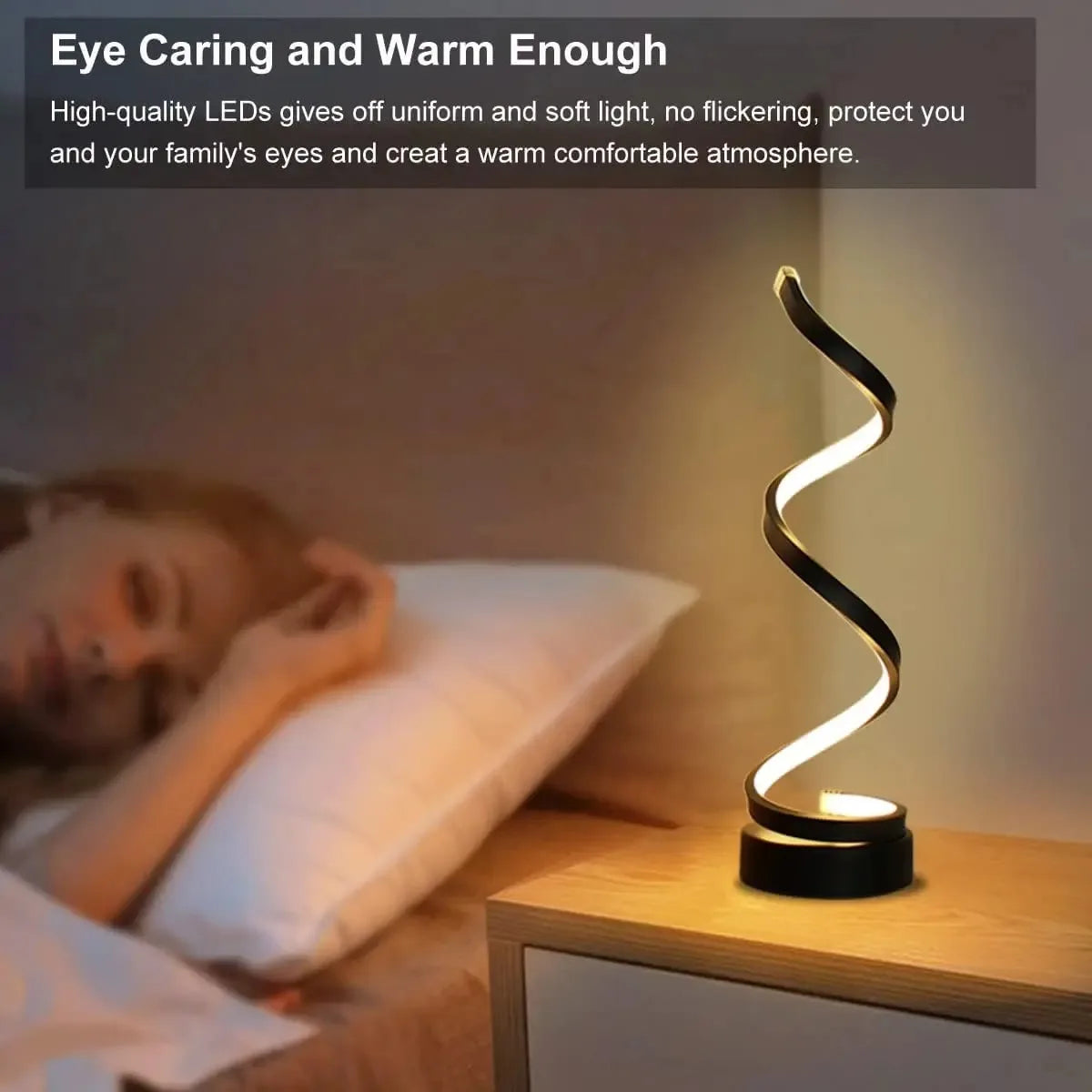 Elegant Spiral LED Table Lamp - Modern Ambiance Enhancer