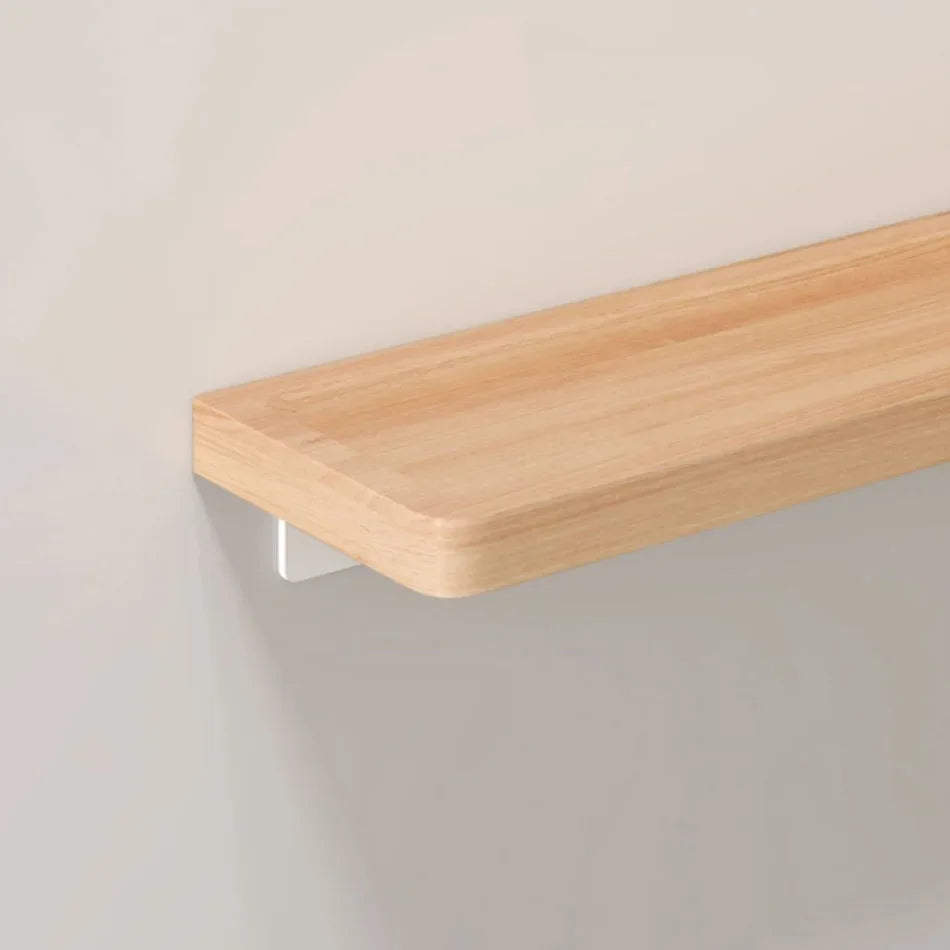 Elegant Wall-Mounted Wooden Bathroom Shelf