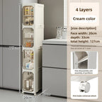 Elegant Narrow Bathroom Storage Cabinet with Wheels