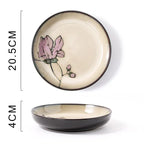 Exquisite Hand-Painted Ceramic Floral Dish Set