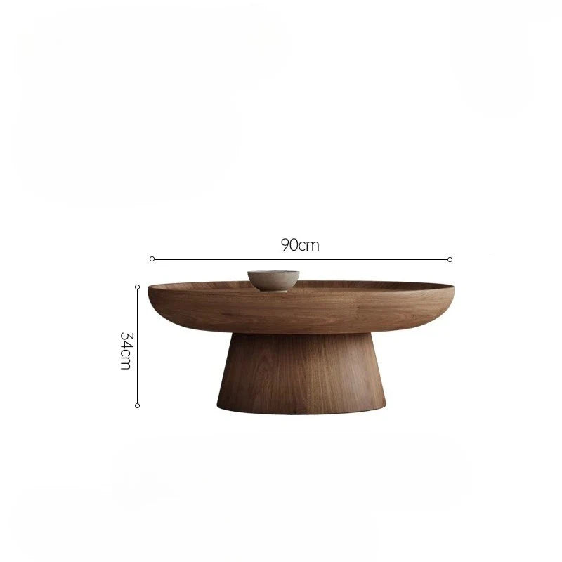 Exquisite Walnut Round Coffee Table for Modern Living Rooms